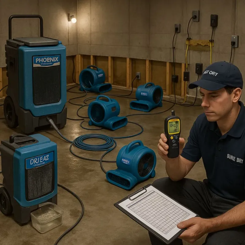 Structural Drying and Dehumidification process in Troup, TX